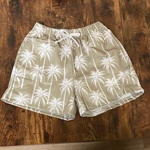 Palm Tree Print Tan Shorts brand new size 18-24 months